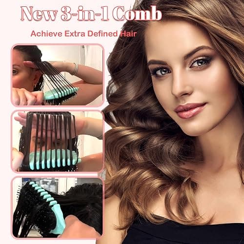 Curl Defining Brush, Slick Back Hair Brush, Curly Hair Brush, Boar Bristle Hair Brush, Hair Brush for Women, Curl Comb Blowout Teasing Brush for Hair Care, Curl Brush (green) thumbnail 7