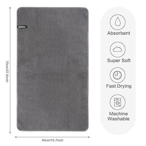 KinHwa 2er-Pack mikrofaser Handtuch (40 x 70 cm) – Weich, hochsaugfähig & schnell trocknend handtücher（Grau） thumbnail 2