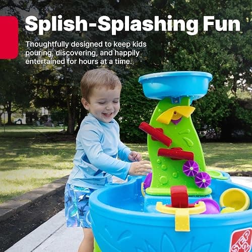 Step2 Rain Showers Splash Pond Water Table, Kids Water and Sand Activity Sensory Playset, Summer Outdoor Toys, 13 Piece Water Toy Accessories, For Toddlers 1.5+ Years Old, Blue & Green thumbnail 4