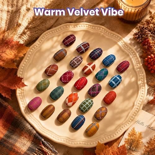 Beetles Fall Gel Polish Set, Fall Passage Collection, 25 Autumn Colors | Burgundy Brown Orange Dark Gel Polish, Base Glossy Matte Top Coat UV LED Soak Off Gifts for Women thumbnail 2