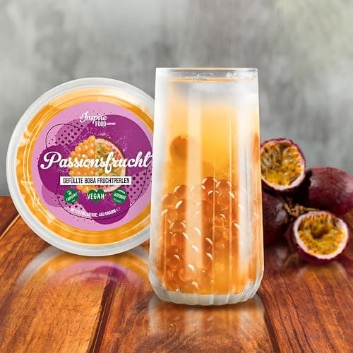 The Inspire Food Company Popping Boba Pearls for Bubble Tea - 450gm | Passionfruit | Bursting Pearls Bubble | Real Fruit Juice For Dessert,Smoothie | 100% Vegan & Glutenfree, No Artificial Colors - Passion Fruit - 450 g (Pack of 1) thumbnail 3