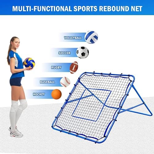 Volleyball Lacrosse Rebound Net Pro, WINTHAI Lacrosse Rebounder for Backyard, 7x4FT/6x4FT/4x4FT Bounce Back Net with Target Strike Zone, Easy Quick Setup, Volleyball Baseball Softball Soccer Training thumbnail 9