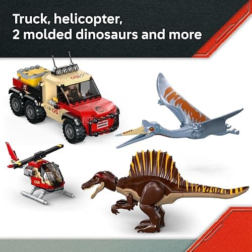 LEGO Jurassic World Spinosaurus & Quetzalcoatlus Air Mission - Dinosaur Toy for Kids - Pretend Play Building Toy with Dinosaur Figurines for Girls and Boys, 8+ - Birthday or Any-Time Gift Idea - 76976 thumbnail 5