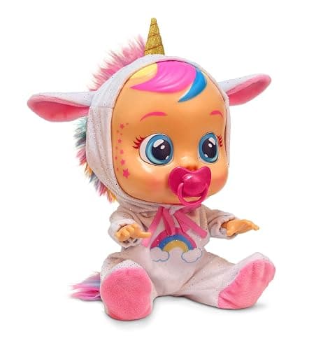 Cry Babies Dreamy the Unicorn 12” Baby Doll | Shimmery Removable Rainbow Pajamas For Girls and Kids 18 Months and Up , Pink - Image 1