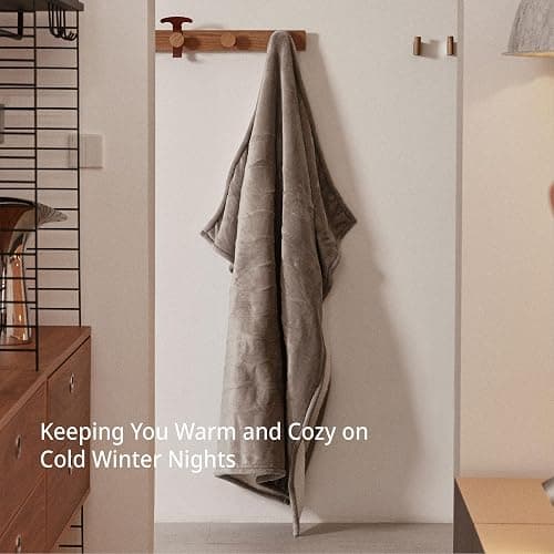 Gotcozy Heated Blanket Electric Throw 50''X60''- Soft Silky Plush Electric Blanket with 4 Heating Level & 3 Hour Auto Off Heating Blanket, ETL Certified Machine Washable (Grey) thumbnail 5