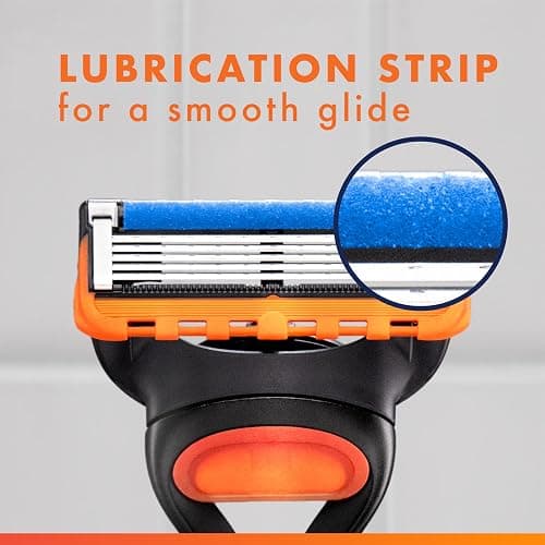 Gillette Fusion5 Razors for Men, 1 Razor, 4 Blade Refills, Lubrastrip for a More Comfortable Shave thumbnail 6