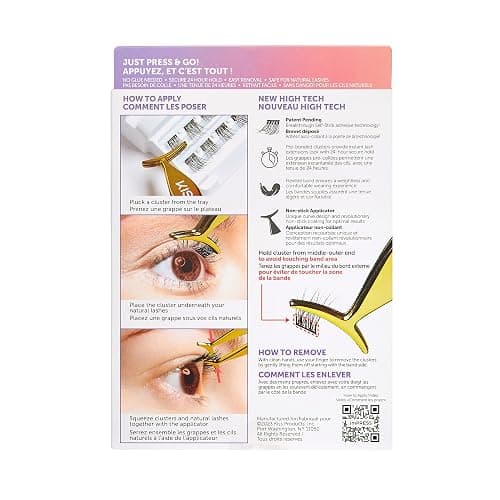 KISS imPRESS Press-On Falsies Eyelash Clusters Kit, Voluminous, Black, No Glue Needed, Fuss Free, Invisible Band, Natural, 24 Hours, No Damage, No Sticky Residue, Gorgeous, Quick & Easy | 20 Clusters thumbnail 12