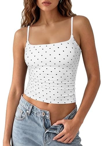 SUUKSESS Women Cotton Double Layer Unpadded Cami Summer Basic Going Out Tops thumbnail 2