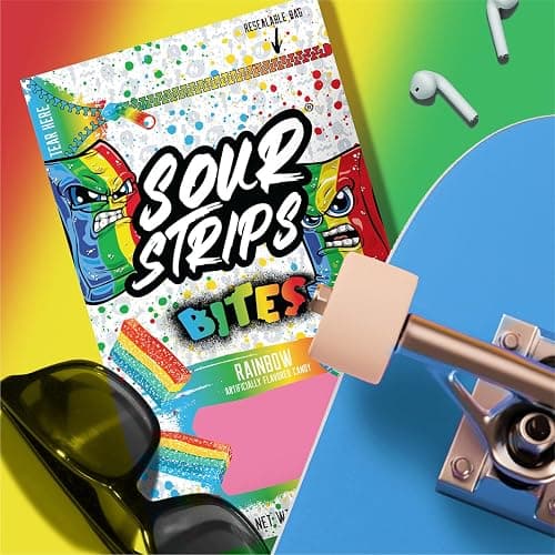 SOUR STRIPS Bites Rainbow Flavored Chewy Candy Bag, 6.35 oz (Pack of 2) thumbnail 7
