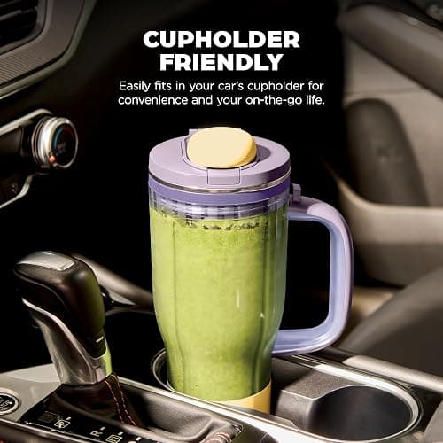 Ninja BlendBOSS | Personal Smoothie Blender & Tumbler | 26oz Travel Tumbler w/Leakproof Lid & Intergrated Chug Spout | AutoIQ Technololgy | 1200 Peak Watt | Lavender Lemonade | DB301PRBRN | (NEW) thumbnail 8