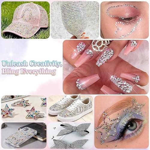 36000Pcs 40 Colors Resin Jelly Rhinestones Kit with B7000 Glue & Tools, Bedazzling Kit, Bedazzler Kit with Rhinestones for Shoes, Clothes, Nail Art, DIY Crafts & Rhinestones for Bedazzling (3mm) thumbnail 2