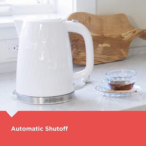 BLACK+DECKER Honeycomb Collection Rapid Boil 1.7L Electric Cordless Kettle with Premium Textured Finish, White, KE1560W thumbnail 8