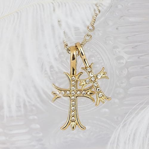 Buyongwant Double Cross Necklace Y2k Irregular Trend Hip Hop Fashion Retro Pendant Jewelry thumbnail 5