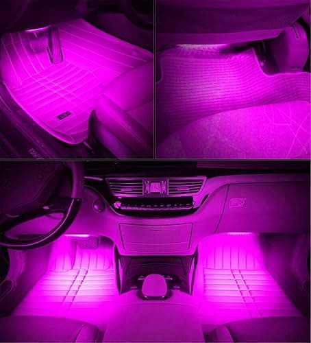 Car LED Strip Light, EJ's SUPER CAR 4pcs 36 LED Car Interior Lights Under Dash Lighting Waterproof Kit,Atmosphere Neon Lights Strip for Car,DC 12V(Pink) thumbnail 8