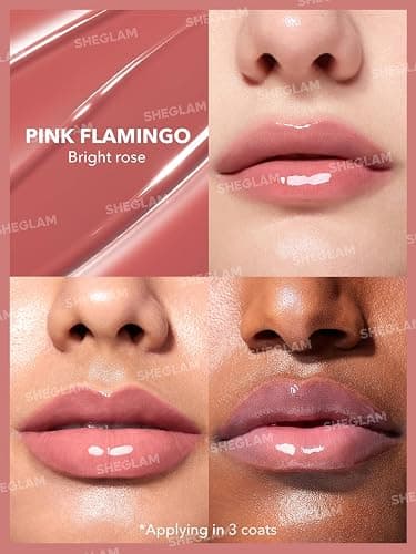 SHEGLAM PoutPerfect Moisturizing Solid Lip Gloss Non Sticky Lipstick with Coconut Oil - Pink Flamingo thumbnail 3