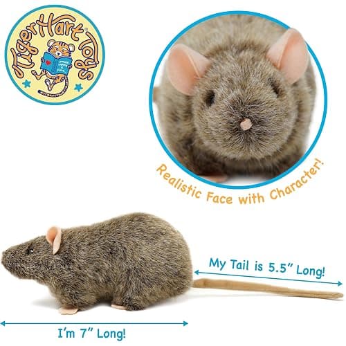 TigerHart Reuben The Rat - 7 Inch Stuffed Animal Plush Mouse thumbnail 3