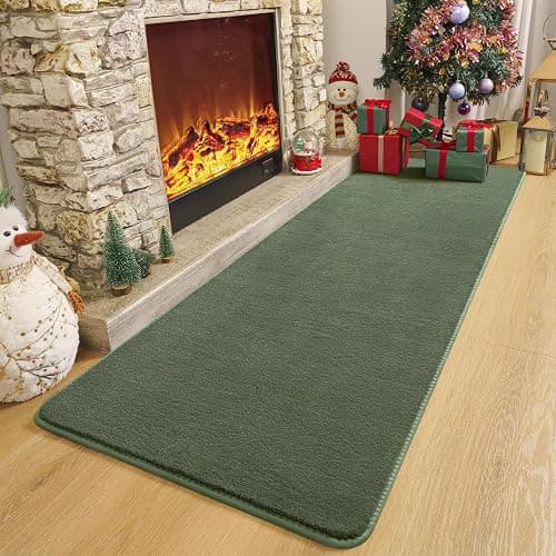Amearea Modern Soft Hallway Runner Rug, 2x6 Fluffy Bedroom Bedside Rugs, Washable Long Runner Rugs for Hallway, Non Slip Memory Foam Rug Carpet for Entrance Kitchen Living Room Decor, Sage Green thumbnail 4