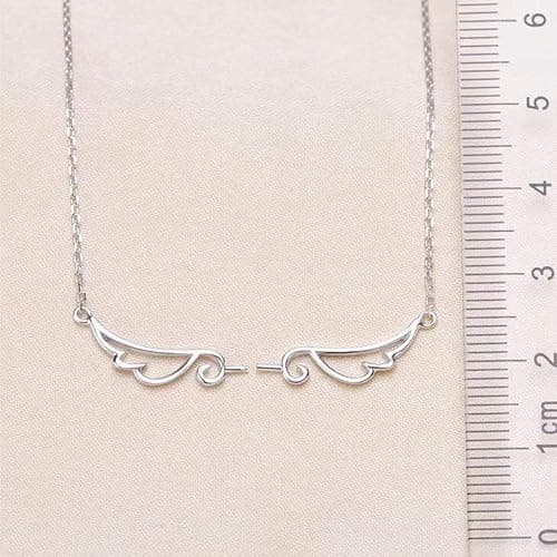 Pearletics 925 sterling silver pendant setting for pearl or gemstone, angel wing necklace mountings, necklace blank jewelry DIY,gift DIY thumbnail 2