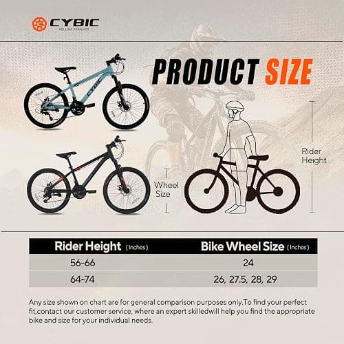 CYBIC Mountain Bike, Front Suspension Mountain Bike, 21-Speed Disc, Youth/Adult Mens Womens Trail Commuter City Bicycles thumbnail 6