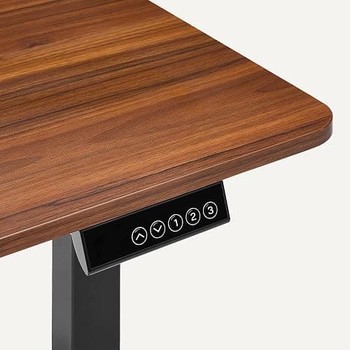 Amazon Basics Electric Standing Desk, Height Adjustable Home Office Desk, Black/Walnut Effect thumbnail 4