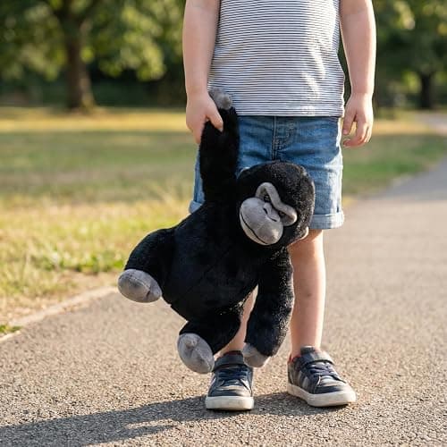 WEIGEDU Black Gorilla Stuffed Animals, Gorilla Apes Plush Toys for Boy Girl Kids Birthday, 12 inches thumbnail 2