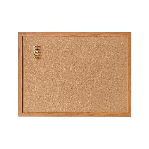 Cork Bulletin Board for Wall - 24” x 18” Bulletin Board Cork Board Wall Mounted Wood Frame Message Board pin Board for School,Office and Home - Image 1