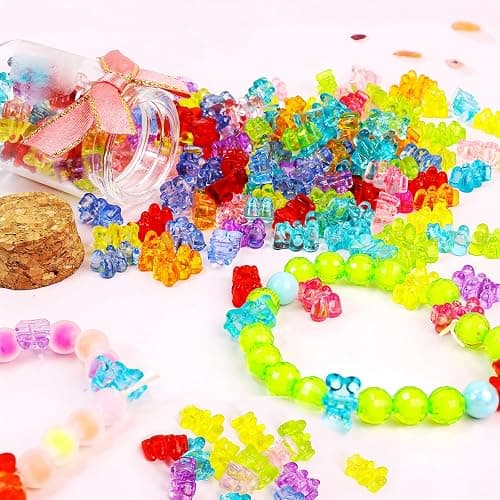 200PCS Clear Acrylic Bear Beads - Vibrant Candy-Colored Gummy Charms for Jewelry Making, Perfect Beads for Bracelets, Necklaces, DIY Crafts & Slime. Adorable Kandi Beads to Spark Creativity! thumbnail 5
