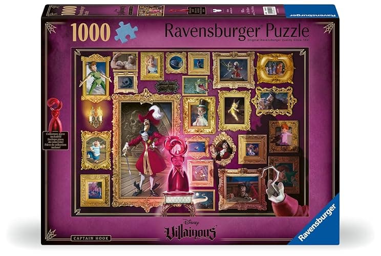 Ravensburger Disney Villainous: Captain Hook and Figurine 1000 Piece Jigsaw Puzzle for Adults - 12001107 - Handcrafted Tooling, Made in Germany, Every Piece Fits Together Perfectly - Image 1