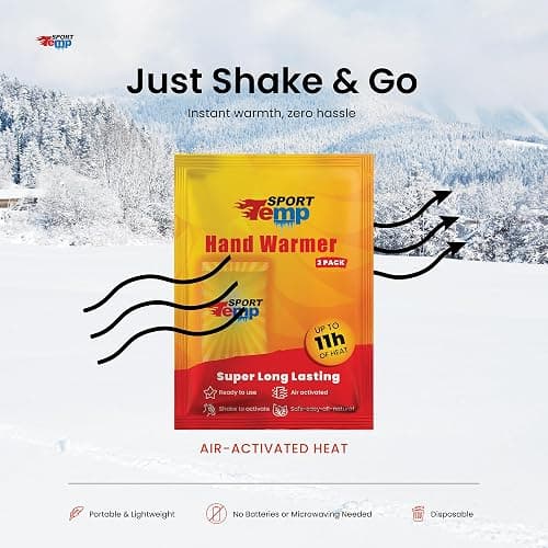 Hand Warmers - Up to 11 Hours of Heat, Super Long Lasting - Easy, All Natural - Air Activated, for Body, Hands & Toes - Odorless Hot Hand Warmer - Sport Temp thumbnail 5