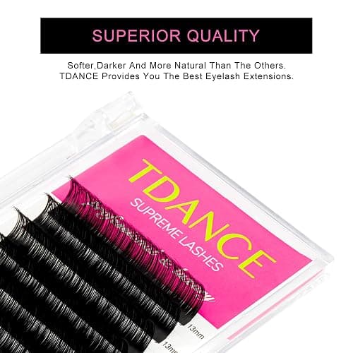 TDANCE Lash Extension Matte Black Eyelash Extension C CC D DD J B L Curl Volume & Classic Lash Extensions 0.03-0.18mm Thickness Professional Salon Use(0.03-D,8-15 mm) thumbnail 4