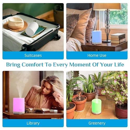 ASAKUKI Essential Oil Diffuser, 5-in-1 Quiet Humidifier, Home Fragrance Aroma Diffuser with 7 LED Color Changing Light and Auto-Off Switch (Pure White) thumbnail 9