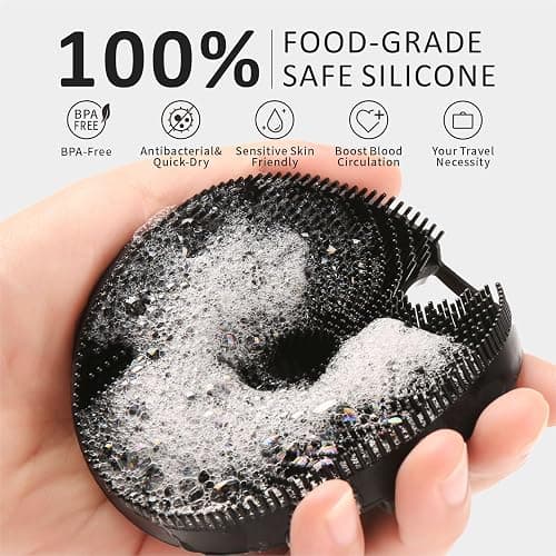 Silicone Body Scrubber, Gentle Exfoliating Body Scrubber for the Shower, Silicone Loofah with Easy-Lathering Bristles, Durable and More Hygienic Than Traditional thumbnail 2