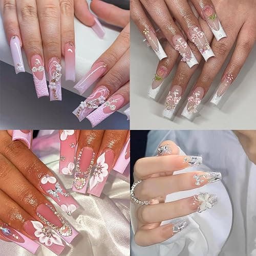 CUBLIVE 24PCS Nail Charms Y2k Alloy Nail Art Rhinestone Charms 3D Heart Bow Butterfly Charm with Rhinestones Cherry Nail Gems Shiny Jewelry Nail Decorations Accessories Supplies (SS) thumbnail 4