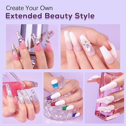 Beginners Nail Kit Acrylic Set: Professional Ultra-fine Acrylic Powder Kit with Everything - Starter Set with 600 Nail Tips Glitter Powder Nail Glue & Remover - Nail Art Supplies for DIY Home Salon thumbnail 7