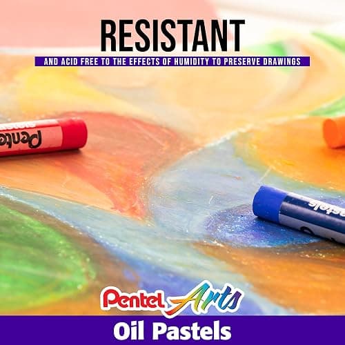 Pentel PHN50 Oil Pastel Set with Carrying Case,45-Color Set, Assorted, 50/Set thumbnail 5