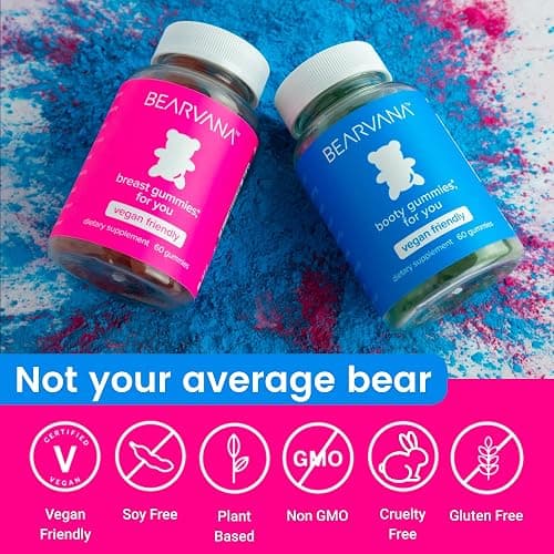 BEARVANA Top & Peach Support Combo Pack Multivitamin Gummies for Women | 9 Herbal Extract Vitamins Including Fenugreek, Maca & Fennel | Essential Gummy Vitamins | Berry Flavor | 2-Pack (120 Gummies) thumbnail 2