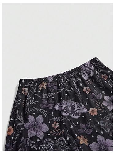 Milumia Women's Floral Mesh Midi Skirt Elastic High Waisted A Line Long Flowy Skirts thumbnail 3