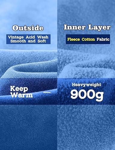 FAIABLE Womens Oversized Acid Wash Hoodie Unisex Heavyweight Cotton Hoodies Fleece Vintage Washed Sweatshirt Women Men thumbnail 5