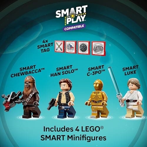 LEGO Star Wars SMART Play: Millennium Falcon Starship Building Toy for Kids - Compatible Set with 4 SMART Tags and 4 Minifigures - Gift for Boys, Girls and Fans Ages 9+ - 75426 thumbnail 2
