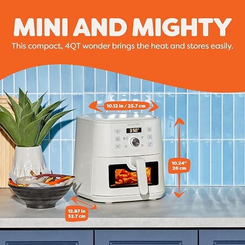 Instant Pot 4Qt VORTEX 6-in-1 Mini Air Fryer, Custom Program Options, Air Fry, Broil, Roast, Dehydrate, Bake, Reheat, Sea Salt, 4 Quarts thumbnail 2