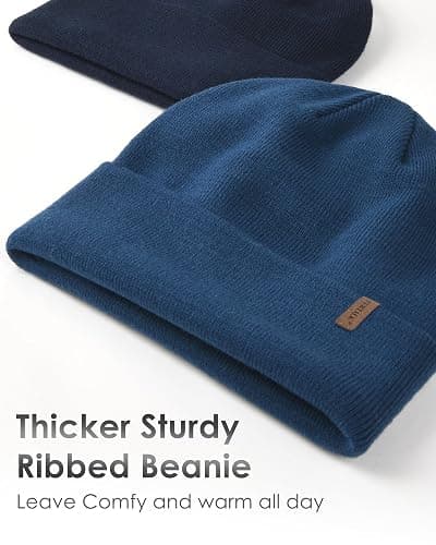 FURTALK Beanie for Men Women Cuffed Thick Knitted Unisex Winter Hat Beanies Skull Cap thumbnail 2