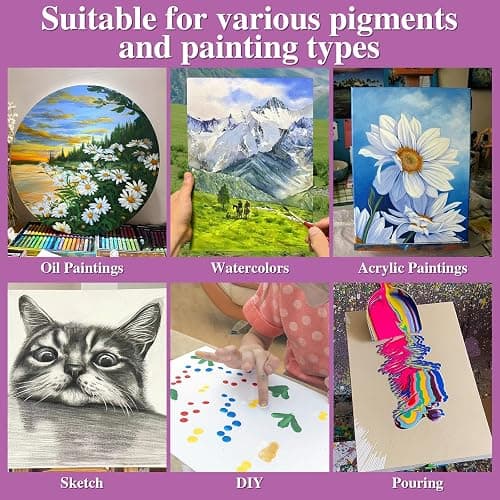 21 Packs Stretched Canvases for Painting, MultiSize 12x16, 10x12, 8x10, 5x7, 3x5, Round Canvas with 8x8,10x10,12x12, Primed Blank Canvas for Oil, Acrylic Paint,for Beginner, Artist. thumbnail 6