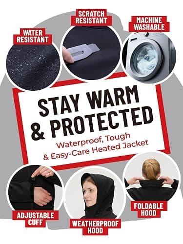 Heated Jacket for women with 12V Battery Pack - 5 Heat Zones Soft shell Electric Heated Coat for Outdoor Hiking & Recreation thumbnail 3