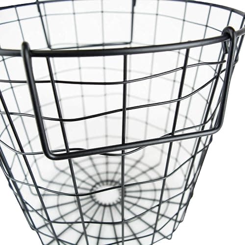 DII Metal Wire Mesh Stackable Utility Storage Bin, Small Round, 12x12x10", Black thumbnail 3
