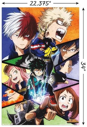 Trends International My Hero Academia-Faces Wall Poster, 22.375" x 34", Unframed Version, Bedroom thumbnail 3