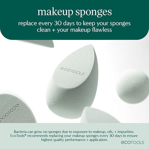 EcoTools Blurring Blender Makeup Sponge, Makeup Blending Sponge For Blurred Skin, For Liquid & Cream Foundation, Cloud Coverage Memory Foam, Eco Friendly, Latex Free, Cruelty-Free & Vegan 1 Count thumbnail 13