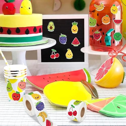 A1diee 1000Pcs Fruit Religious Stickers Rolls Color Apple Watermelon Strawberry Back to School Motivational Training Stickers Bible Christian Decor for Kids Teacher Reward Classroom,16 Styles 2 Rolls thumbnail 2