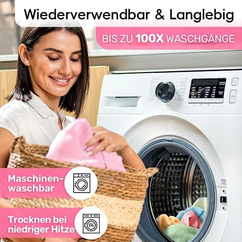 SOOWASH Mikrofasertücher Rolle, 50 Stück Mikrofaser Reinigungstücher, Abreißbare Lappen Putztücher für Auto, Küche und Haus 30x30cm(Rosa) thumbnail 5