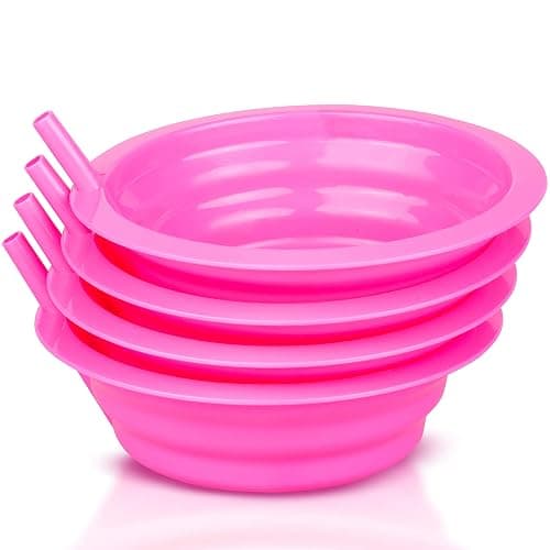 Cibi Cereal Bowls with Straws for Kids BPA-Free Plastic | Toddler Sip-A-Bowls with Built-In Straw for Cereal and Soup | Set of 4 Colorful Breakfast Bowls - Image 1
