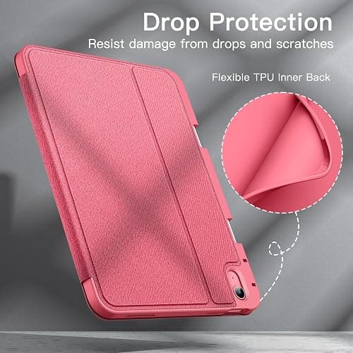 JETech Case for iPad (A16) 11th/10th Generation (2025/2022) with Pencil Holder, Slim Folio Stand Protective Tablet Cover, Multi-Angle Viewing (Pink) thumbnail 6